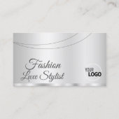 ロゴエレガントと写真が入ったシルバーグラマラス 名刺 (正面)