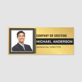 ロゴエレガントの追加および企業のプロフェッショナル社員 名札