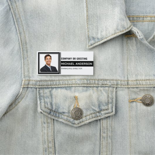 ロゴエレガントの追加および企業のプロフェッショナル社員 名札 (インサイチュ)