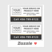 ロゴエレガントの追加と白黒のビジネスサービス シール (シート)