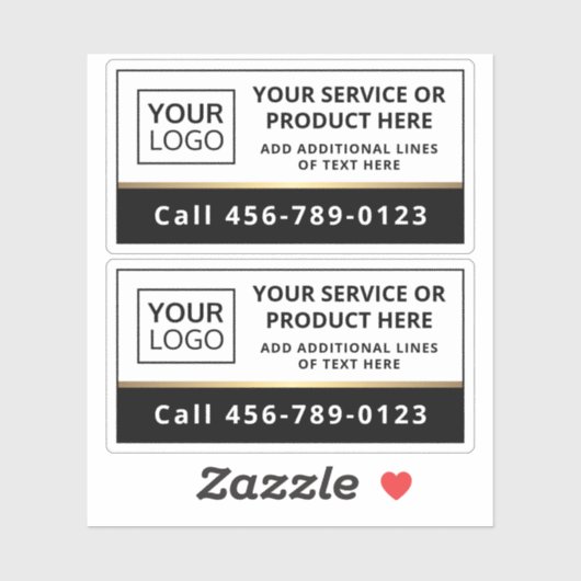 ロゴエレガントの追加と白黒のビジネスサービス シール (シート)