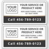 ロゴエレガントの追加と白黒のビジネスサービス シール (正面)