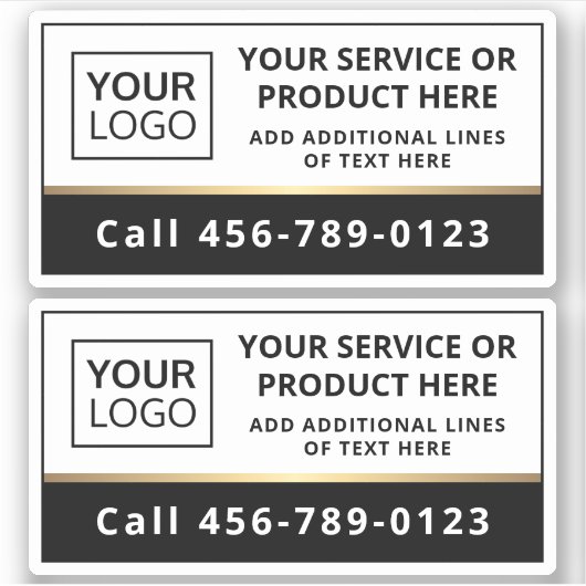 ロゴエレガントの追加と白黒のビジネスサービス シール (正面)