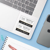 ロゴエレガントの追加と白黒のビジネスサービス シール (ノートパソコンとiPhone)