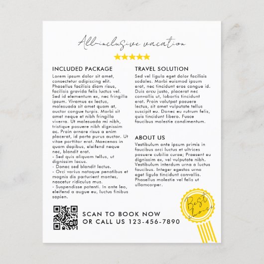 ロゴエレガントの追加フォトグリッドQRコードプロモーション チラシ (裏面)