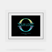 ロゴエレガントの黒い枠と背景 アクリルサイン (正面)