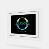 ロゴエレガントの黒い枠と背景 アクリルサイン (傾斜)