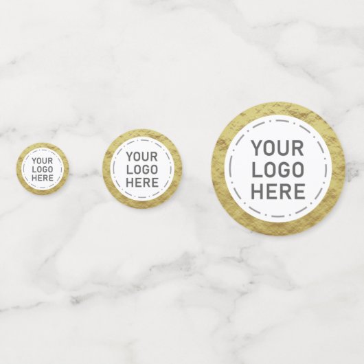 ロゴエレガントまたはイメージのゴールドフォイル コンフェッティ (裏面)