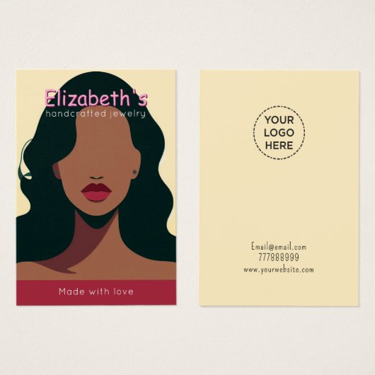 ロゴエレガントを追加するイヤリングディスプレイカード (正面&裏面)