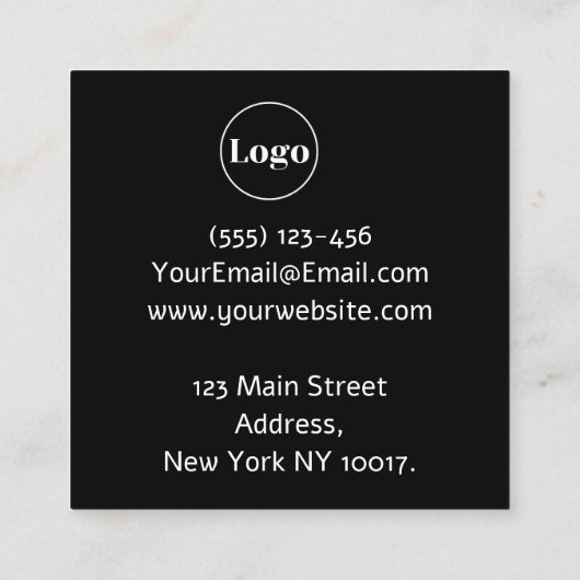 ロゴエレガントブラックありがとうご割引カード スクエア名刺 (裏面)