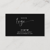 ロゴエレガントブラック&ホワイト美容師サロン ロイヤリティカード (裏面)