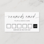 ロゴエレガントブラック&ホワイト美容師サロン ロイヤリティカード (正面)