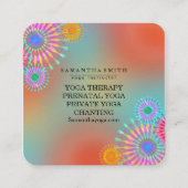 ロゴエレガントヨガ瞑想ロータスフラワーズスクエア スクエア名刺 (正面)