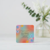 ロゴエレガントヨガ瞑想ロータスフラワーズスクエア スクエア名刺 (スタンド正面)