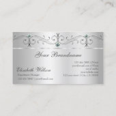 ロゴエレガント付きシルバ華美ーの四角い宝石 名刺 (裏面)