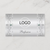 ロゴエレガント付きシルバ華美ーの四角い宝石 名刺 (正面)