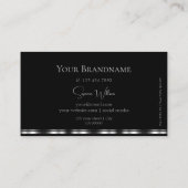 ロゴエレガント付きプレーン黒と銀スタイリッシュ色 名刺 (裏面)