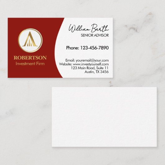 ロゴエレガント付きプロフェッショナル名刺 名刺 (正面/裏面)