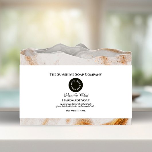 ロゴエレガント付き白ソープベリーバンド 招待状ベリーバンド