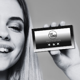 ロゴエレガント付き白黒のスパークルダイヤモンド 名刺