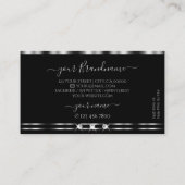 ロゴエレガント付き銀きらめく色ブラックダイヤモンド 名刺 (裏面)