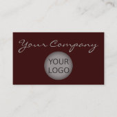 ロゴエレガント付き非常にマルーングレー色のスタイル 名刺 (正面)
