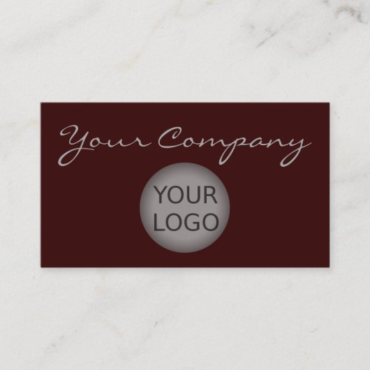ロゴエレガント付き非常にマルーングレー色のスタイル 名刺 (正面)