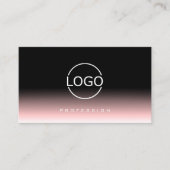 ロゴエレガント付き黒と淡いピンクのグラデーション 名刺 (正面)