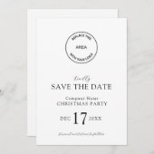 ロゴエレガント会社クリスマスパーティー日付の保存 招待状 (正面/裏面)