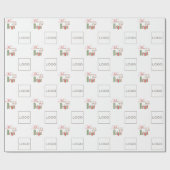 ロゴエレガント写真メリー「明るい」赤と緑 ラッピングペーパー (フラット)