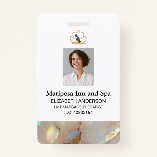 ロゴエレガント写真企業の従業員バッジ バッジ (正面)