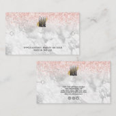 ロゴエレガント大理石ピンクグリッターブレスレット 名刺 (正面/裏面)