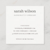 ロゴエレガント抽象芸術茶色のオレンジ色の葉 スクエア名刺 (裏面)