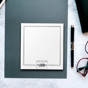 ロゴエレガント線スタイリッシュ名の追加パーソナライズされた ノートパッド