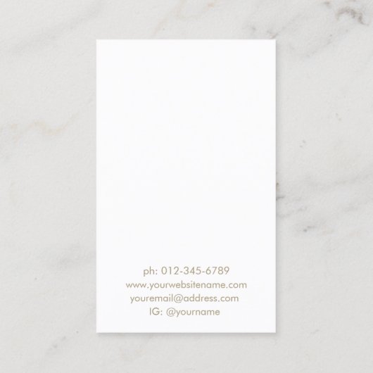 ロゴエレガント金ゴールドホワイトジュエリーイヤリングディスプレイ 名刺 (裏面)