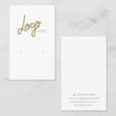 ロゴエレガント金ゴールドホワイトジュエリーイヤリングディスプレイ 名刺 (正面/裏面)