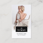 ロゴエレガント、2枚の写真、サービス、ソーシャルメディア 名刺 (正面)