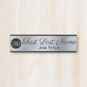 ロゴオフィスのドアのサインエレガントシルバールック サインプレート (正面)