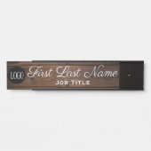 ロゴオフィスのドアエレガントの看板の木目 サインプレート (正面)