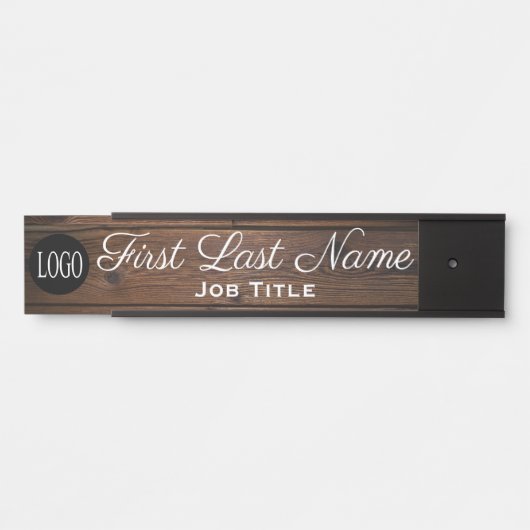 ロゴオフィスのドアエレガントの看板の木目 サインプレート (正面)