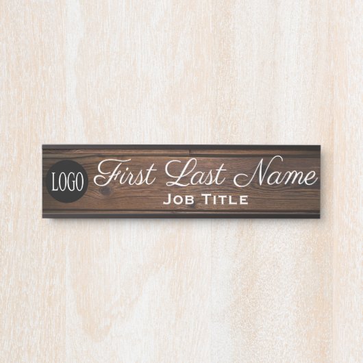 ロゴオフィスのドアエレガントの看板の木目 サインプレート (正面)