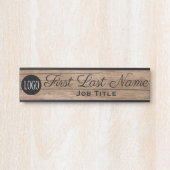 ロゴオフィスのドアエレガントの看板の木目 サインプレート (正面)