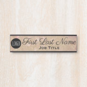 ロゴオフィスドアのサインエレガントバラ金ゴールドの外観 サインプレート (正面)