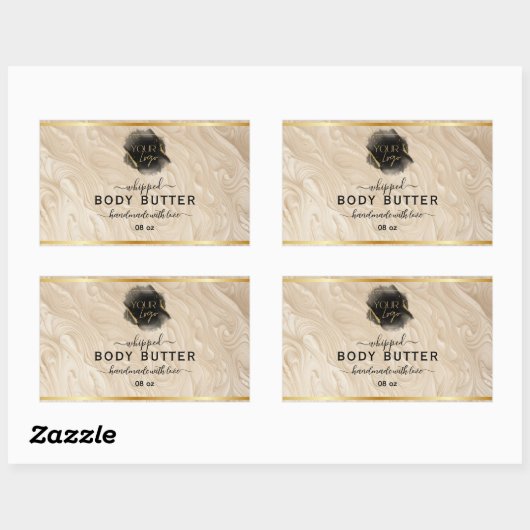 ロゴオーガニック付きホイップ体バターラベル 長方形シール (シート)