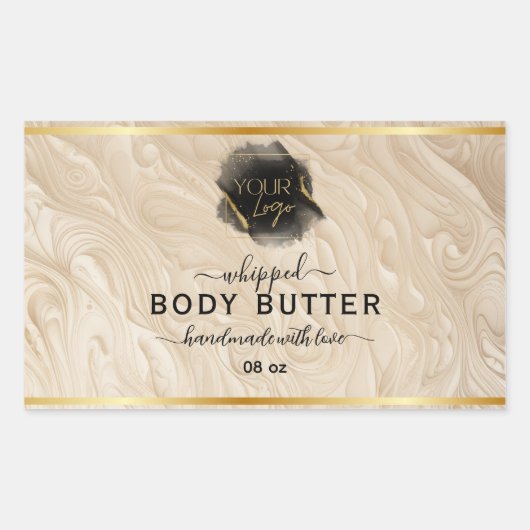 ロゴオーガニック付きホイップ体バターラベル 長方形シール (正面)