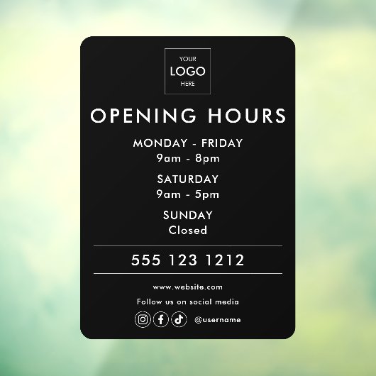 ロゴオープン時間ソーシャルメディアビジネス ウィンドウサイン (シート3)