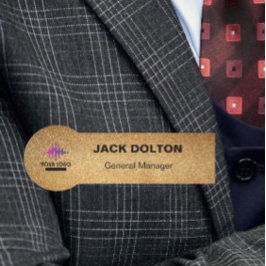 ロゴカスタマイズ付きスタッフ用のメタリック名タグ 名札