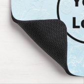 ロゴカスタムが刻印された青フローラ マウスパッド (コーナー)