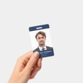 ロゴカスタムとフォトダークブルーの従業員名id バッジ (手持ち)