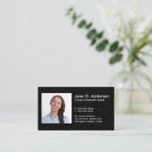 ロゴカスタムとフォトブラックのモダンプロフェッショナル 名刺 (スタンド正面)